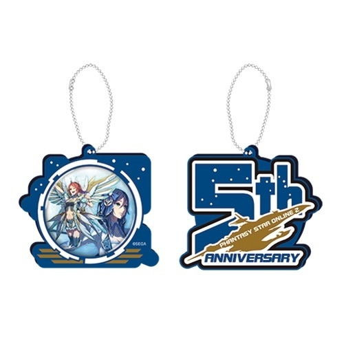 『PSO2』5周年記念 缶バッジ着替えラバーキーホルダー