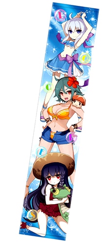 『剣と魔法のログレス いにしえの女神』マフラータオル1(ルルハ&ニーア&ヒナ　水着ver.)