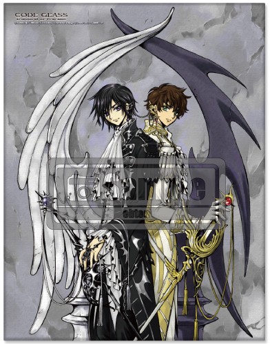 「コードギアス 反逆のルルーシュ」CLAMPイラスト キャンバスアート(ルルーシュ＆スザク) ルルーシュ＆スザク