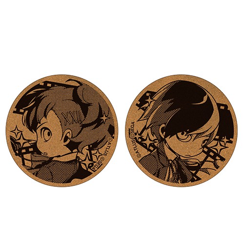 ペルソナQ2 コルクコースター2種セットP3主人公・P3女性主人公 P3主人公・P3女性主人公