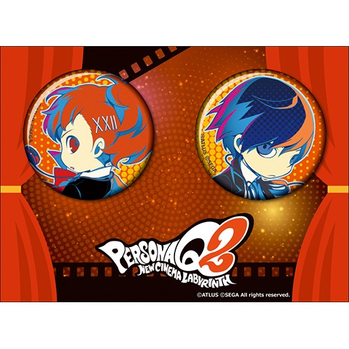 ペルソナQ2 缶バッジ2種セット P3主人公・P3女性主人公 P3主人公・P3女性主人公