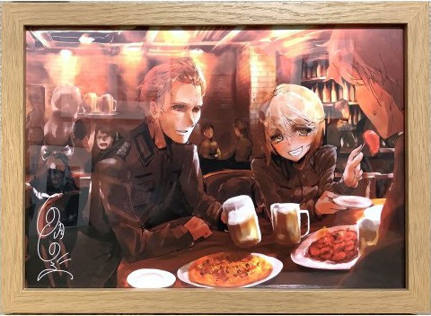 「篠月しのぶ 幼女戦記 十一番目の女神展」版上サイン入り ミニアートグラフ A 版上サイン入り ミニアートグラフ A