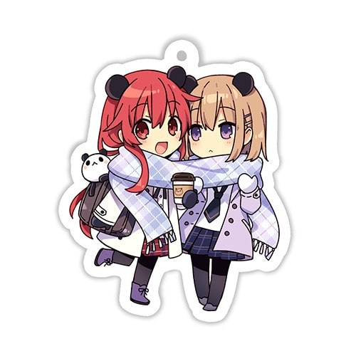 つなまよざアクリルキーホルダー05「マフラーしゃけこ＆こむぎ」