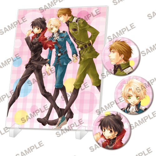 【フェア第一弾特典対象】「今日からマ王！」シリーズ　アクリルパネル＆缶バッジセット～ユーリ&コンラッド&ヴォルフラムA～ ～ユーリ&コンラッド&ヴォルフラムA～