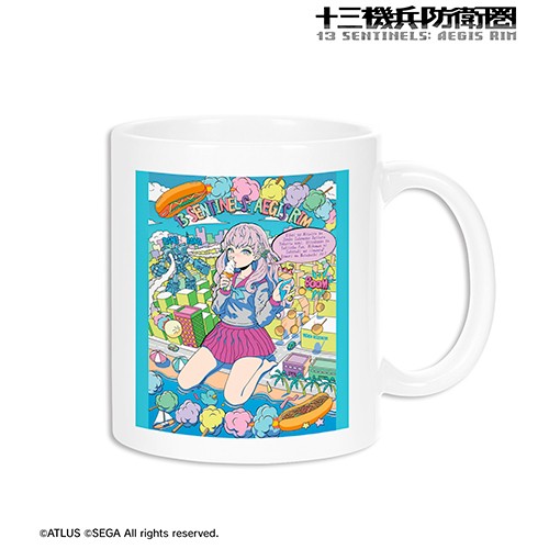 十三機兵防衛圏 冬坂五百里 ポップアート風イラスト マグカップ 冬坂五百里