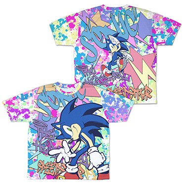 ソニック・ザ・ヘッジホッグ 両面フルグラフィックTシャツ グラフィティVer.L L