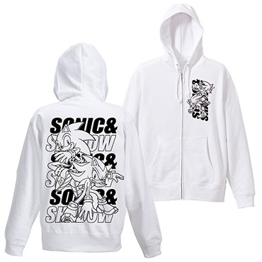 SONIC＆SHADOW ジップパーカーWHITE-L WHITE-L