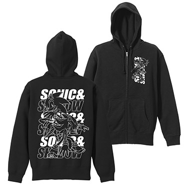 SONIC＆SHADOW ジップパーカーBLACK-M BLACK-M