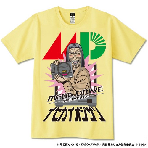 異世界おじさん x メガドライブ Tシャツ (ライトイエロー)カラー：ライトイエロー Mサイズ Mサイズ