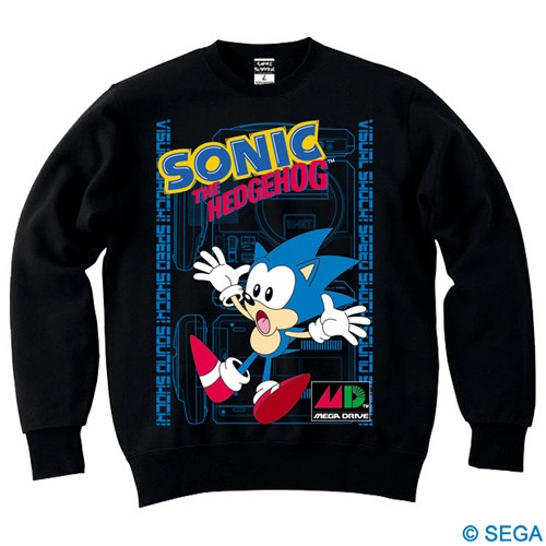 SONIC x MEGA DRIVE スウェットシャツカラー：ブラック  XLサイズ XLサイズ