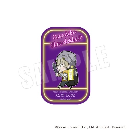 超探偵事件簿 レインコード  きゃらまーち スクエアカンバッジ  04.デスヒコ　サンダーボルト 04.デスヒコ　サンダーボルト