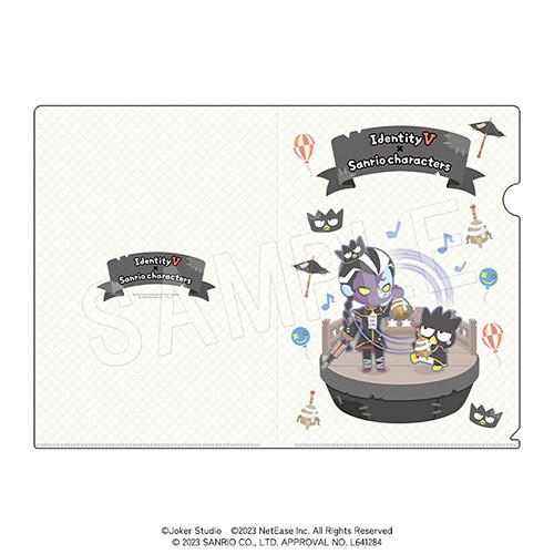 IdentityV×サンリオキャラクターズ　クリアファイル白黒無常（黒:Fan Wujiu）＆バッドばつ丸 白黒無常（黒:Fan Wujiu）＆バッドばつ丸