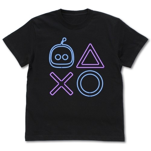 『ASTRO BOT』アストロ プレイステーションネオンシェイプス Tシャツ/BLACK-XL ネオンシェイプス Tシャツ/BLACK-XL