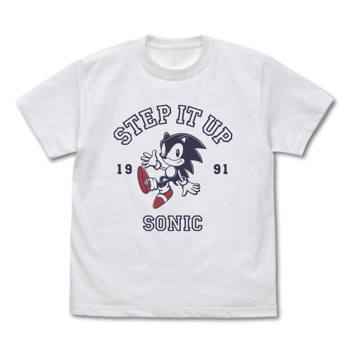 『ソニック・ザ・ヘッジホッグ』クラシックソニック 「STEP IT UP」 Tシャツ/WHITE-L 「STEP IT UP」 Tシャツ/WHITE-L
