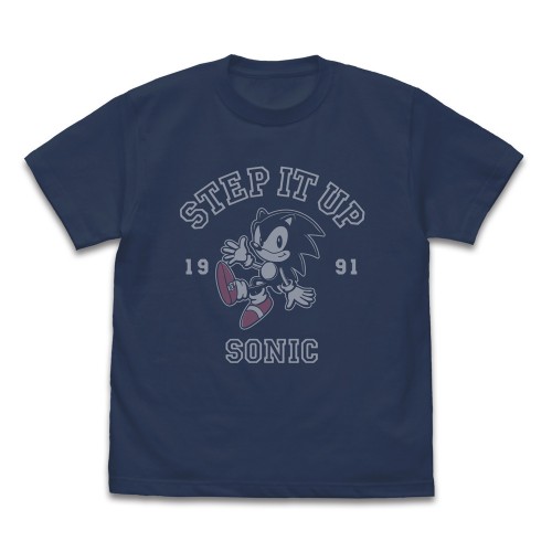 『ソニック・ザ・ヘッジホッグ』クラシックソニック 「STEP IT UP」 Tシャツ/SLATE-M 「STEP IT UP」 Tシャツ/SLATE-M