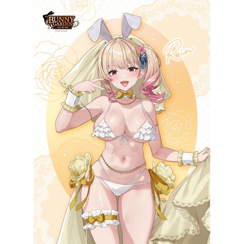 『バニーガーデン』描き下ろしB2タペストリー(凜/バニーウエディング水着)Wスエード 凜/バニーウエディング水着