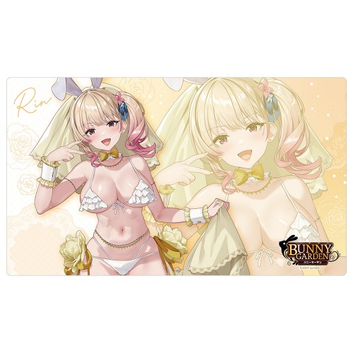 『バニーガーデン』描き下ろしラバーマット(凜/バニーウエディング水着) 凜/バニーウエディング水着