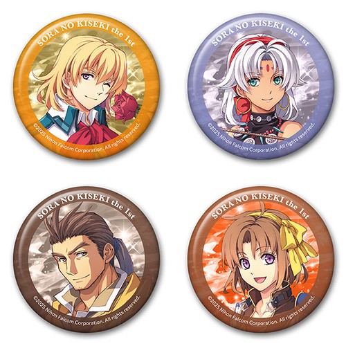 空の軌跡 the 1st メタリック缶バッジセットオリビエ＆シェラザード＆ジン＆アネラス オリビエ＆シェラザード＆ジン＆アネラス