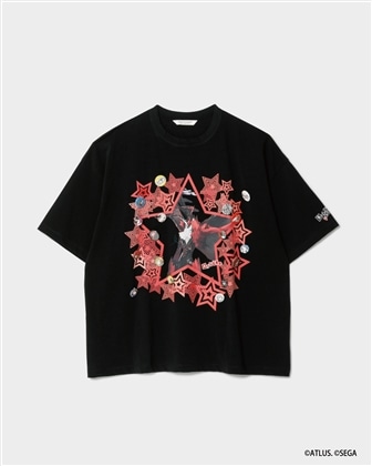 beautiful people×P5R high twist jersey T-shirts blk×red（ArSENe） 34サイズ