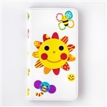 Sassy　スライド式手帳型スマホケース　にこにこ＆がおー!