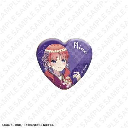 「五等分の花嫁＊」オーロラハート型缶バッジ 中野二乃