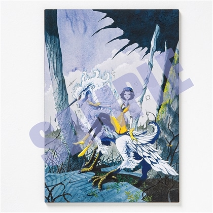 DESIGNS 永野護デザイン展 KCMオリジナル ファイブスター物語 タッチミー！木製ポストカード GIRL RIDES KIRIN DRAGON（単行本第7巻）