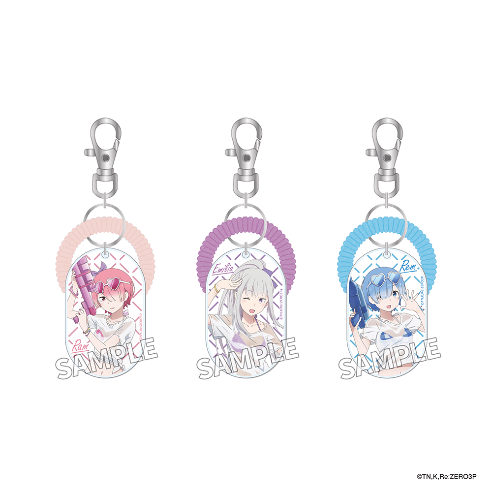 【二次受注】「Re:ゼロから始める異世界生活」ロッカーキー風アクリルキーホルダーセット 水遊び ver.