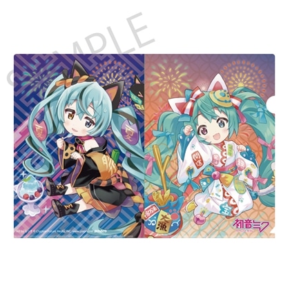 初音ミク×招き猫」 クリアファイル 2025 Art by らっす: グッズ・文具