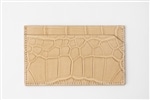藤本さきこ　クロコダイルカードケース【ベージュ×ピンク】