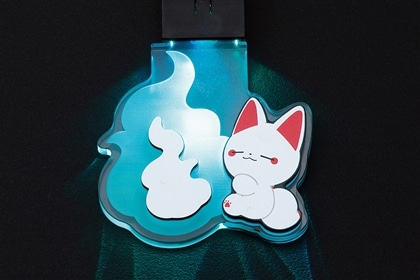 『かみさまキツネとサラリーマン』LED狐火キーホルダーシリーズ　シロ