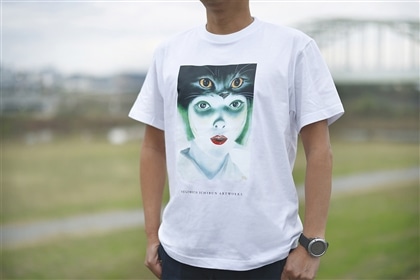 杉本一文 オリジナルＴシャツ （横溝正史　角川文庫カバーイラスト）『本陣殺人事件』　ホワイト　M