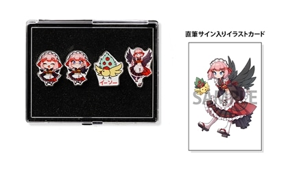【重版出来記念】千羽黒乃 ピンバッジ4種セット［直筆サイン入りイラストカード付き］