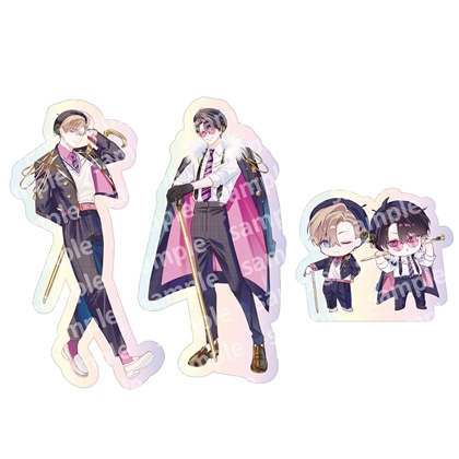 オーロラステッカーセット　PINK/NAVY TRAD. CLUB ver.　エンドロールは地獄まで