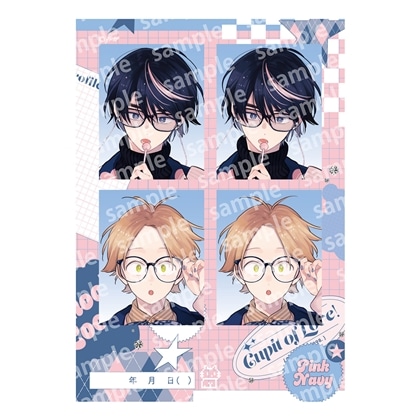 プリントフォト風シール　PINK/NAVY TRAD. CLUB ver.　君には届かない。