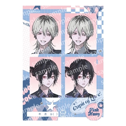 プリントフォト風シール　PINK/NAVY TRAD. CLUB ver.　666DOPES