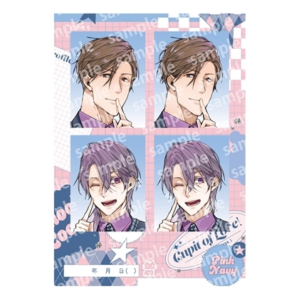 プリントフォト風シール　PINK/NAVY TRAD. CLUB ver.　好いも甘いも