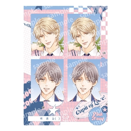 プリントフォト風シール　PINK/NAVY TRAD. CLUB ver.　タクミくんシリーズ