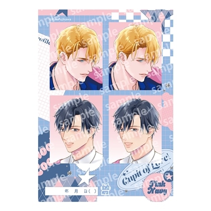 プリントフォト風シール　PINK/NAVY TRAD. CLUB ver.　ベッドイン・ルール