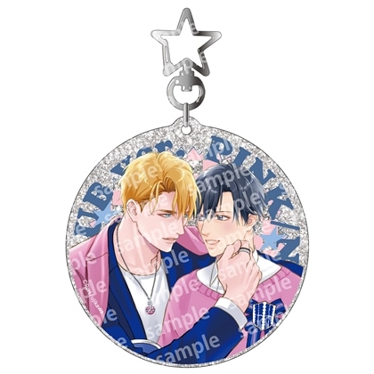ラメアクリルキーホルダー　PINK/NAVY TRAD. CLUB ver.　ベッドイン・ルール