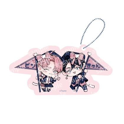 アクリルブロックチャーム　PINK/NAVY TRAD. CLUB ver.　ピンクにきゅんしていいですか