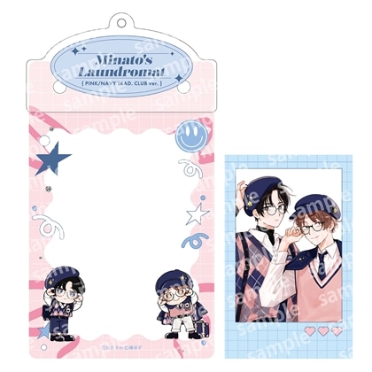 カードケースホルダー&フォト風カードセット　PINK/NAVY TRAD. CLUB ver.　みなと商事コインランドリー