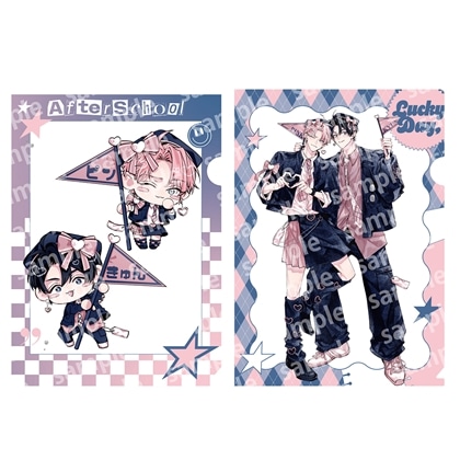 クリアファイルセット　PINK/NAVY TRAD. CLUB ver.　ピンクにきゅんしていいですか