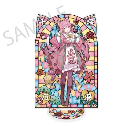 「初音ミク×招き猫×真夏の熊谷」ステンドグラス風素材加工アクリルスタンド 巡音ルカ Art by イコモチ