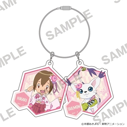 デジモンアドベンチャー 2連ペアアクリルキーホルダー 和モダンVer. 八神ヒカリ＆テイルモン