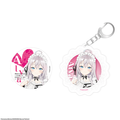 「時々ボソッとロシア語でデレる隣のアーリャさん」缶バッジ＆アクリルキーホルダーセット メイドver. アーリャ