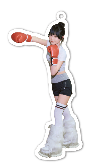「きゅるりんってしてみて 5th Anniversary Photobook カワイイ・リアリズム」アクリルキーホルダー（逃げ水あむ・ソロ衣装）