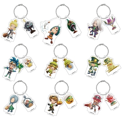 『ファンタジーライフi グルグルの竜と時をぬすむ少女』 仲間キャラクタートレーディングアクリル2連キーホルダースタンド Vol.5 コンプリートセット