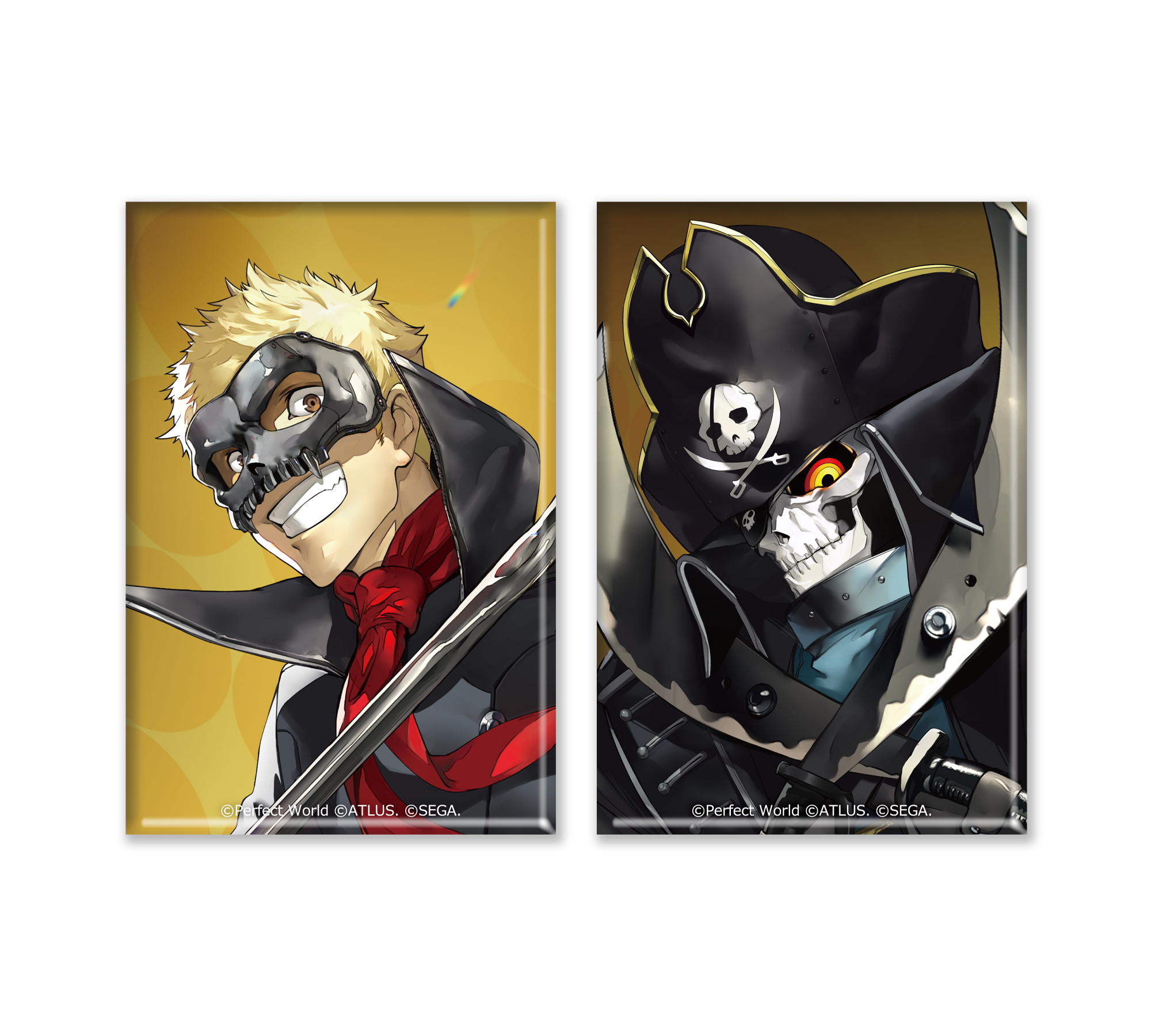 ペルソナ5: The Phantom X スクエア缶バッジ2種セット スカル＆キャプテン・キッド
