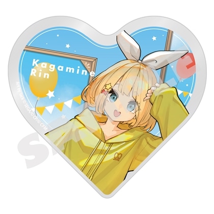 『プロセカ』イラストレーターコラボ ハート型アクリルブロック ワンダーランドのセカイの鏡音リン