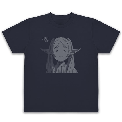 葬送のフリーレン フリーレン フェイス ドライTシャツ すごく嫌そうな顔Ver. NAVY S